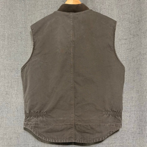 Polar King By Key Me Vest LR Brown Sherpa Lined Canvas Workwear - Picture 2 of 8